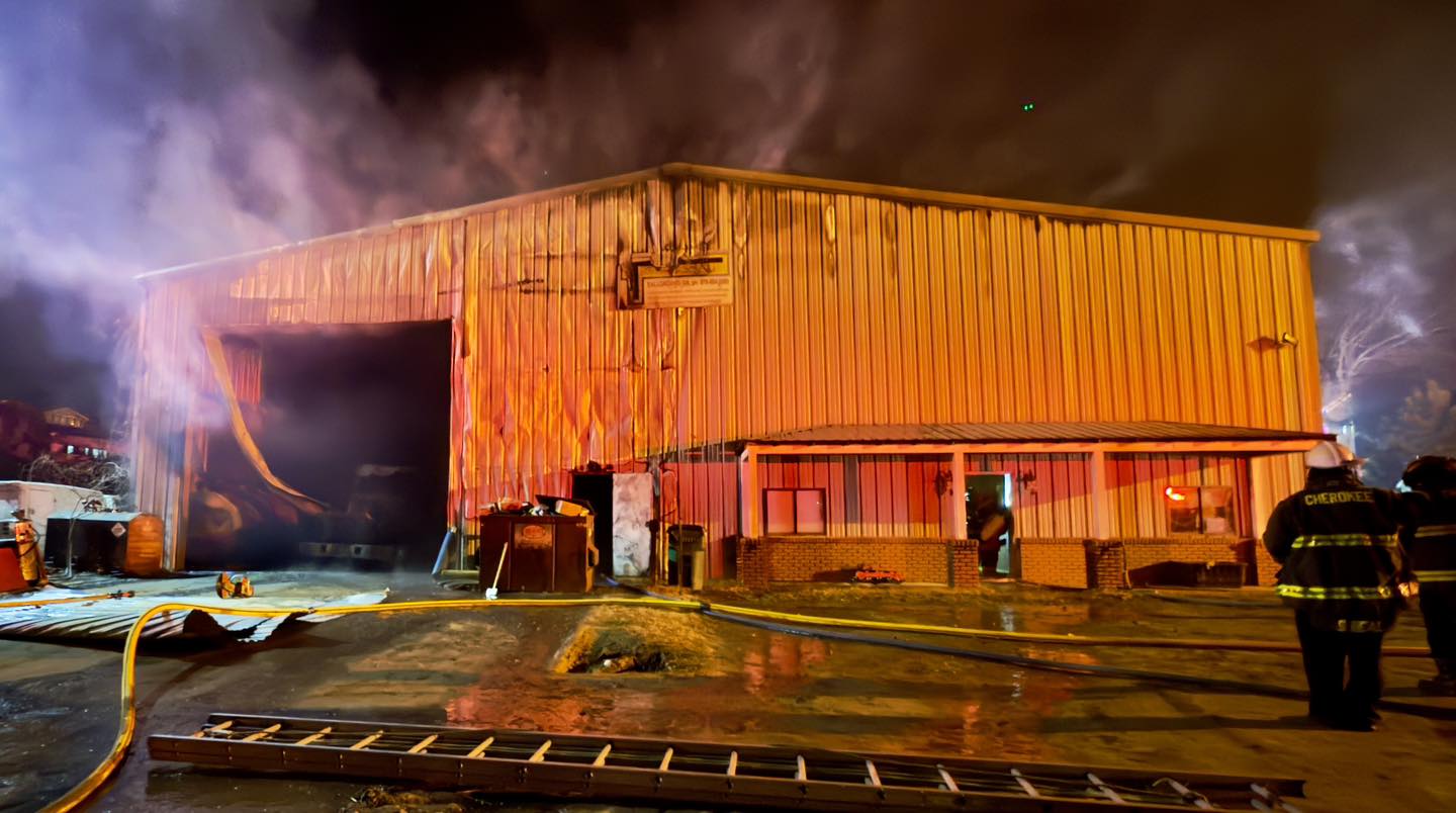 Commercial structure fire at Trench, Inc.