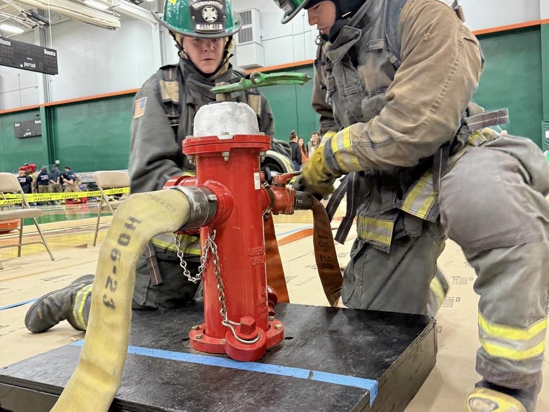 Explorers compete in a Winterfest drill.