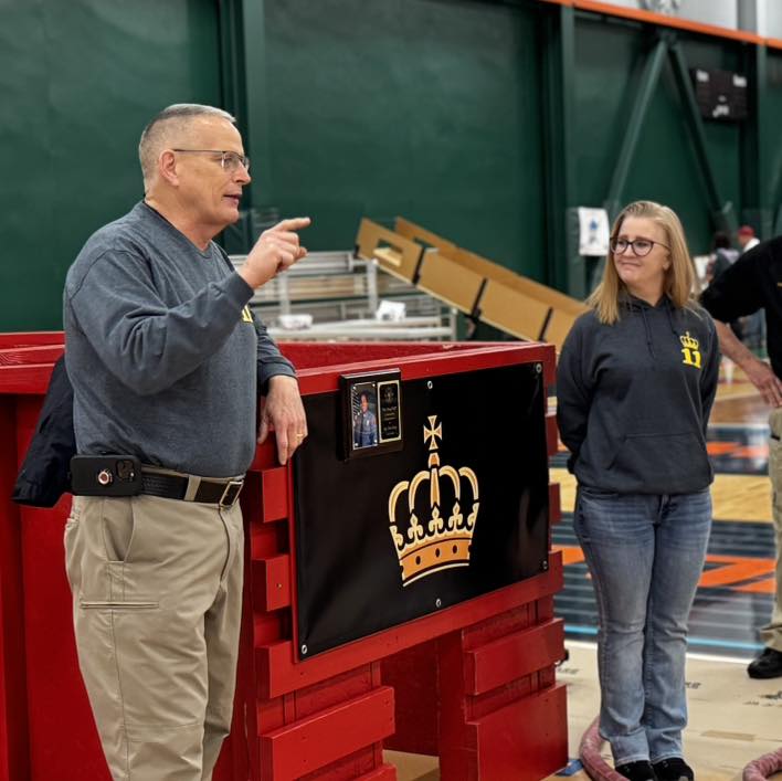Chief Robinson dedicates the King Drill to Sgt. Chris King. King's wife Shannon was present for the ceremony.